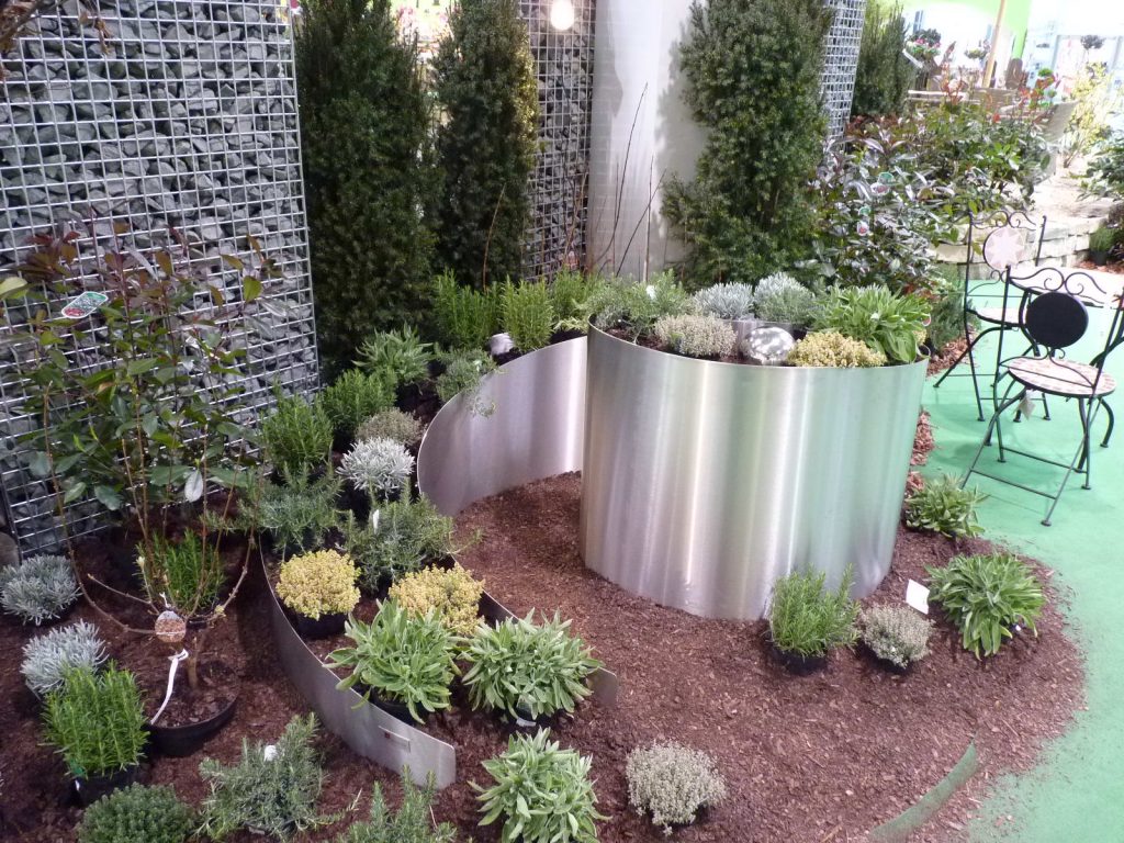 begehbare Kräuterspirale aus Edelstahl RBEDELSTAHL DESIGN