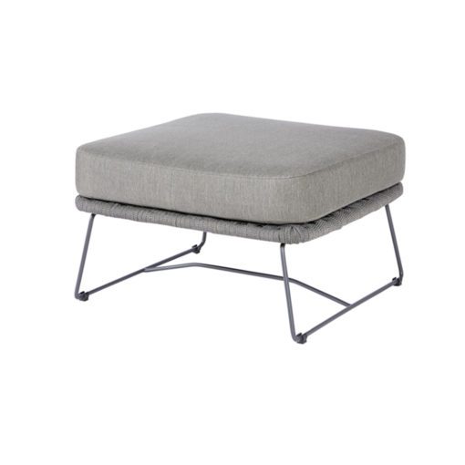 Milos Modullounge Ottomane Moderne und sehr komfortable Modullounge in einer Kombination aus pulverbeschichtetem Aluminiumrahmen mit 14 mm breitem Rope-Band in Dark Grey oder Light Grey