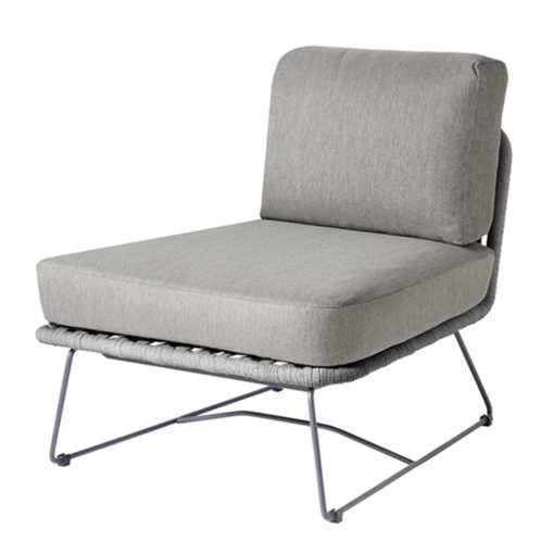 Milos Modullounge Mittelteil. Moderne und sehr komfortable Modullounge in einer Kombination aus pulverbeschichtetem Aluminiumrahmen
