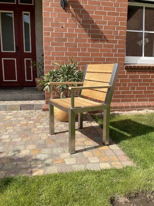 Edelstahl Gartenstuhl Plaza-Teak