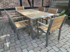 Edelstahl Gartentisch Plaza Teak 2